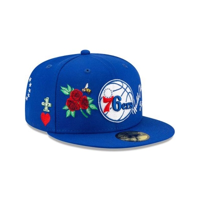 Sapca New Era Philadelphia 76ers NBA Icon 59FIFTY Fitted - Albastri